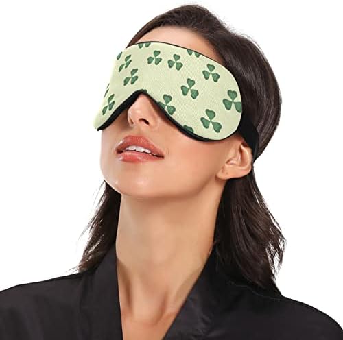 Унисекс спиење маска за очи зелена кловер ноќна маска за спиење удобно покритие за сенка на очите