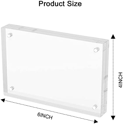 Ененс акрилна фото рамка 4 x 6 инчи акрилна магнетна рамка чиста двострана држач за слика 0,8 инчи дебела десктоп рамка