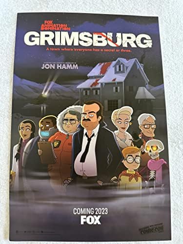 Гримсбург - 12 x18 оригинален ТВ постер 2022 NYCC FOX Animation Domination Jon Hamm