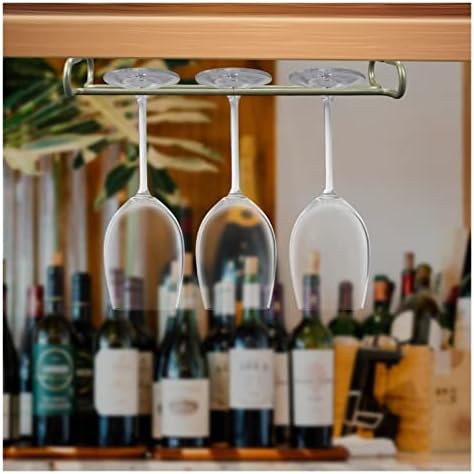 Deflab Вино решетката 2 парчиња вино стаклена решетка штанд шанкер виси решетката за кабинети високи стапала Организатор чаша железо решетката