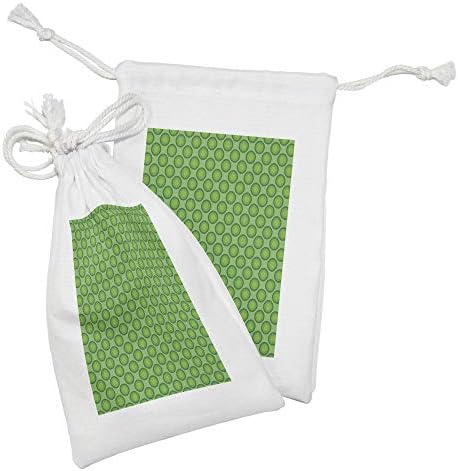 Амбесон Геометриска Торбичка За Ткаенина Од 2, Ретро Инспирирана Шема Со Вгнездени Кругови Во Тонови На Свежа Природа Примт, Мала Торба За