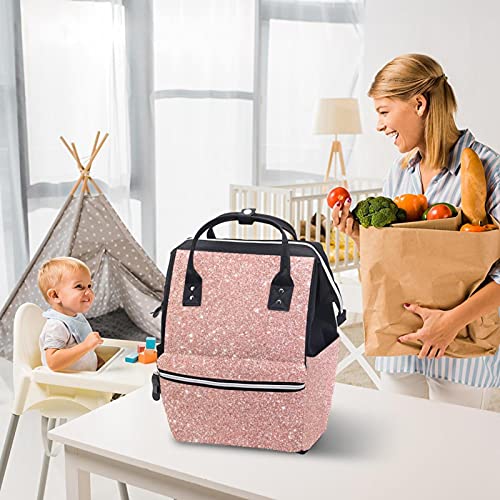 Розово Злато Сјај Торби За Торби За Пелени Ранец За Мумии Торба За Пелени Со Голем Капацитет Нега Патна Торба За Нега На Бебиња