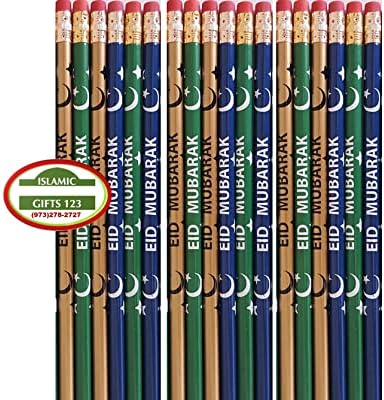 Исламски подароци 123 моливчиња за еид [100] еид фаворизираат еид Мубарак моливи среќни еид прилагодена забава фаворизираат еид декор арапски роусен играчки рамадан ?