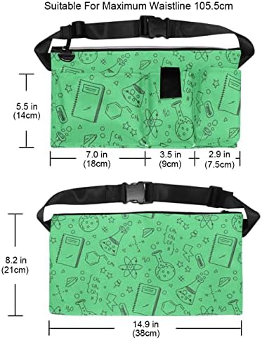 Рачно повлечено училиште зелена половината пакет торба фани пакет за мажи и жени колк торба со колк со прилагодлива лента за тренингот на отворено