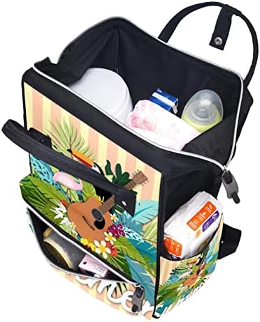 Прекрасна летна фламинго гитара торбичка ранец за бебиња бебешки торбички за менување торби со повеќе функции торба за патување со голем