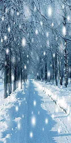 Зимска Снежна Шума 10х20ф Божиќни Дрвја Од Двете Страни На Патот Позадина За Фотографирање На Бел Снег