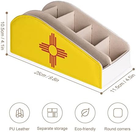 Mapу Мексико мапа со држач за далечински управувач на знамето PU кожен организатор кутија со 6 оддели за складирање за спална соба за дневна соба
