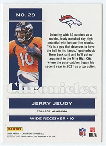 2021 Panini Chronicles 29 Jerry Jeudy Denver Broncos NFL Football Trading Card