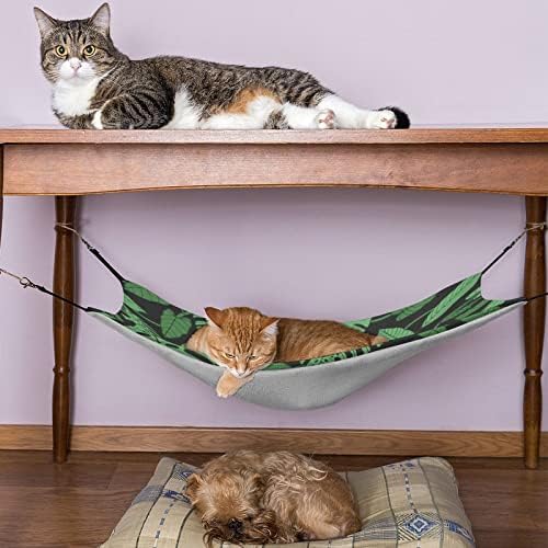 Тропски образец со лисја од Монстера, миленичиња хамак удобно прилагодлив кревет за виси за мали животни кучиња мачки хрчак хрчак