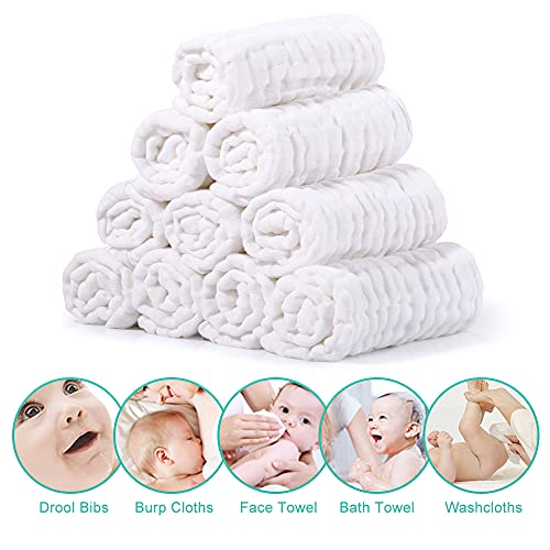 Yoofoss Muslin Baby Washcloths памучни крпи за лице 20 пакувања мијат крпи за бебе 12x12in меки и апсорбирачки марамчиња за бебиња