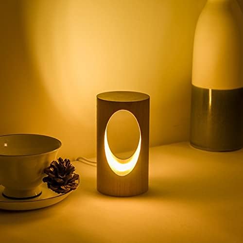 Yfqhdd LED дрвена биро за спална соба за спални кревети ноќно светло затемнето осветлување домашно украсување табела за ламба со