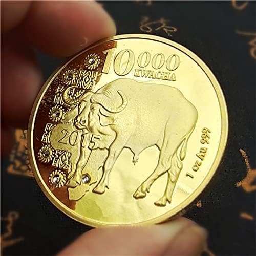 Замбиски животни монети лав, слон, говеда, комеморативна монета комеморативна монета занаетчиски занаети за златници со златници