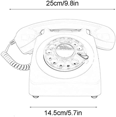 Firdline Telefone Rotary Dial Телефон/Ретро стил Телефон/Гроздобер Телефон/Класичен биро телефон со ротационен телефонски телефон