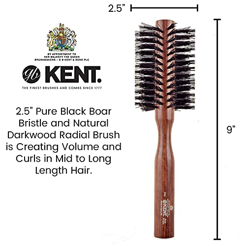 Најдобри четки за коса на Кент Да2 за жени, изработени од Данта Вуд - Тркалезна четка за влакната за коса за средна до долга коса - стилизирање на радијална четка и тр?