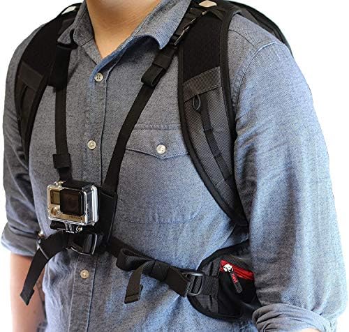 Ранец на ранец на фотоапаратот Navitech Action и сина боја со интегрирана лента за градите - компатибилен со ACTION CAMEMO CAMERACT