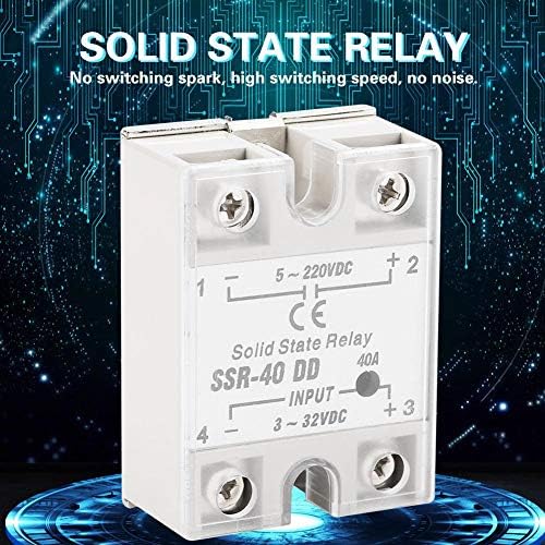 Fafeicy SSR-40 DD Solid State Relay за процес на индустриска автоматизација 40A 5-220VDC, реле