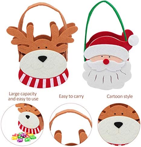 БЕСТОЈАРД 2 парчиња Божиќна Платнена Торба ЗА Подароци 3Д Пренослива Корпа За Бонбони Од Дедо Мраз Чоколадни Торби За Чување