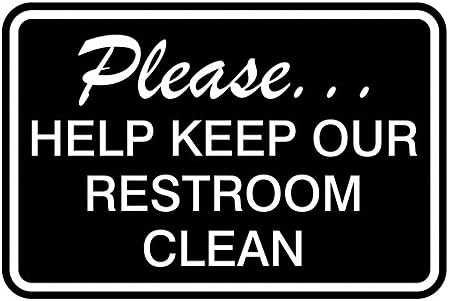 Класичен Врамен Ве Молиме Помогнете Да Го Одржиме Нашиот Тоалет Чист Ѕид Врата Знак-Сина