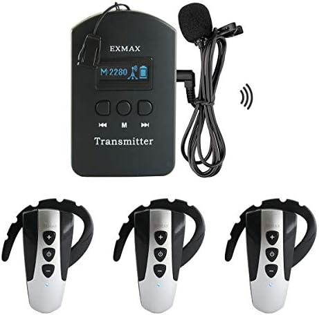 EXMAX EXD-6824 2.4G Безжичен глас аудио туристички водич систем преведувач Опрема за превод за цркви Бизнис Конвенција туристички