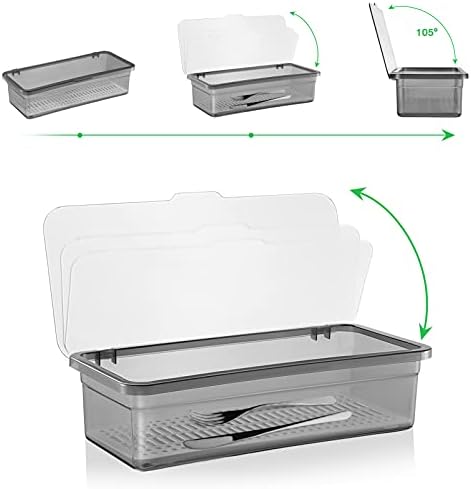 Пластична лента за прибор за операции со капаци со капаци на кујнски кујни и прибор за фиоки за складирање на сребрени садови