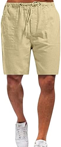 Машки карго шорцеви за мажи за мажи со современ удобен квалитет мек џеб цврсти бои шорцеви мажи