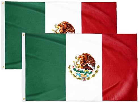 DANF 2 Пакувајте го Мексико знамето 3x5 ft - 100D подебел полиестер - Мексикански MX Национални знамиња со двојно зашиени квалитет 3 x