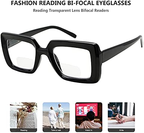Очила за чистење со 4-пакети за очила за читање на жени за жени бифокални читатели