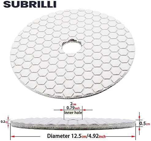 Subrilli 3 4 5 бела дијамантска подлога за полирање суво за полирање на гранитни бетонски камен