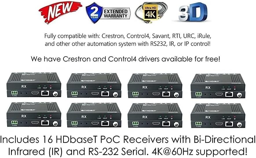 16x16 HDBASET HDMI 4K 60Hz Модуларен матричен менувач со16 приемници HDMI HDCP2.2 HDTV Routing SPDIF Audio Control4 Savant Home Automation Hot Swappable VGA Microphone картичка