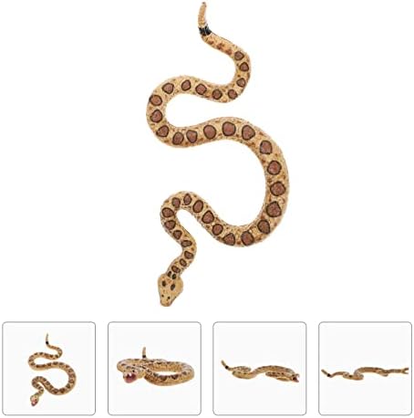Toyvian лажен rattlesnake реална змија играчка 3Д гумена змија кукла густа и погодна за Ноќта на вештерките шега за Ноќта на вештерките Декорација Градина Декорација （Свет?