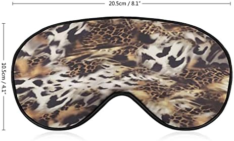 Диво животно леопард печати за спиење слепи маска симпатична сенка за очи Смешна ноќна покривка со прилагодлива лента за жени мажи