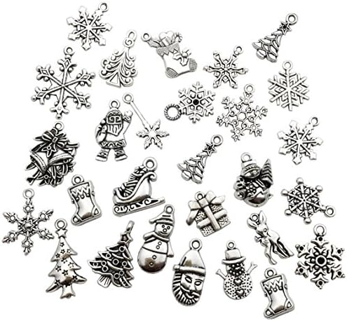 Шарм на снегулка - 100гр Антички Сребрен Божиќен Шарм На Снегулки Приврзоци За Изработка, Наоди За Накит Што Прават Додаток ЗА НАРАКВИЦА ОД ЃЕРДАН САМ