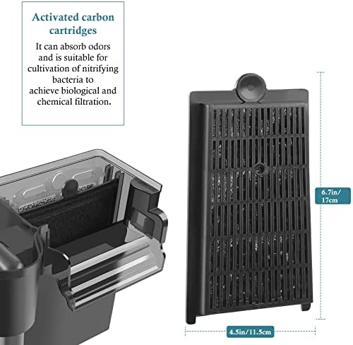ВИЛО 2 Пакувајте Касети Со Активен Јаглероден Филтер 9W 200gph Филтер За Аквариум