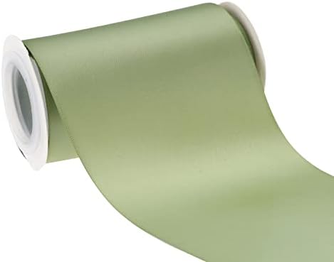 Мејрл мудрец зелена лента 4 инчи широка двојно лице сатен лента дебела зелена лента за свадбени столчиња, за да се украдат подароци