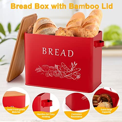 Кутија За Црвен Леб ЛИАНЈУ Со Капак ОД Бамбус За Кујнска Плоча со 9х5 Инчи 3 Пакувајте Тави За Леб За Печење Леб
