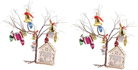 Hanabass 2 сетови вештачка декорација со декоративни божиќни декор табели куќи за приврзоци cm приказ украси украси центар Божиќ