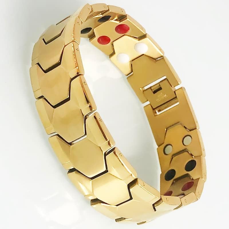 Fudshter мажи од 18мм од не'рѓосувачки челик за нараквици за злато во боја на накит, здравствена заштита со двојно ред магнетни нараквици подароци