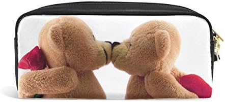 Денот на вinesубените мечки се бакнуваат со романтични подароци печати пун -кожено пенкало, молив, торбичка за шминка козметичка торба за патувања