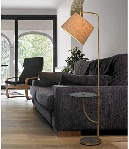 Cotclo -Европески ламби за железо подни, американски LED ткаенини за осветлување за декорација за читање, за читање, стоечка ламба со полица модерна дневна соба спална с