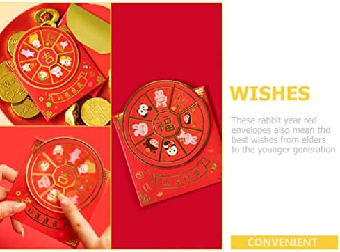 ПЛИКОВИ НА АБОФАН 6 парчиња 2023 Кинеска Нова Година На Зајакот Хонг Бао Со Цртан Филм Среќни Парични Пакети За Свадба На Пролетниот Фестивал