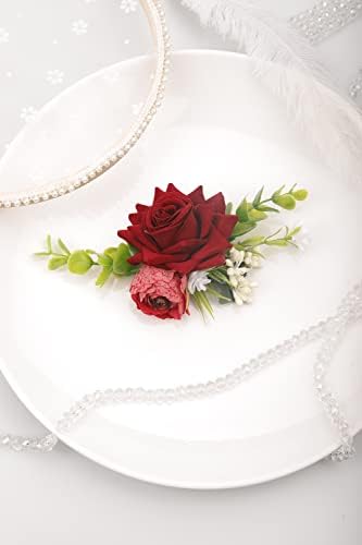 Џамврит Булчински Роза Коса Клип Цвет Фиба Мода Остава Глави Свадба Цветни Коса Додатоци За Невестата Деверуша Жени Девојки