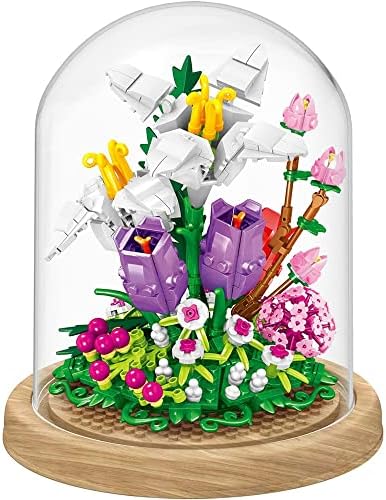 Лили Цвет Букет Постави САМОСТОЈНИ Пријатели Поставува Собранието Дрво Градежни Блокови Играчка Вечен Ботанички Бонсаи Колекција Мајка