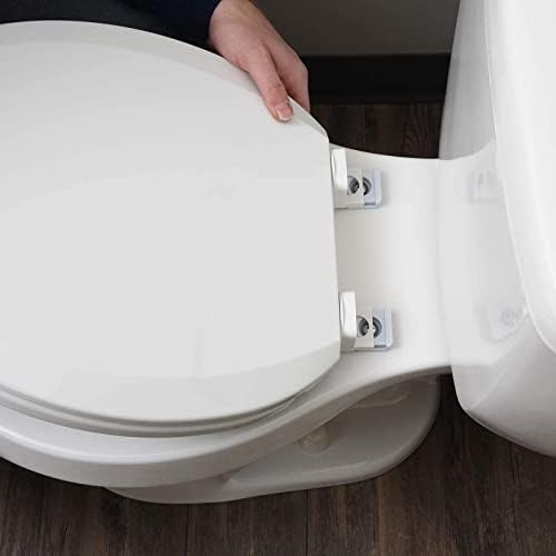 Седиштето за тоалети со меко-затворање на тоа, за брзо инсталирање, тркалезно, бело, 1-пакет