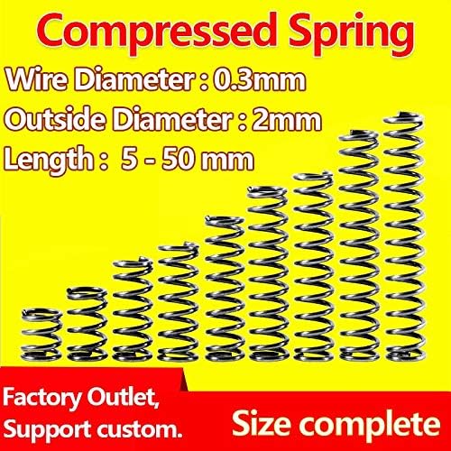 Хардвер пролетен притисок пролетен компресија Пролет компресија пролет Враќање на пролетниот дијаметар на жицата од 0,3 мм, надворешен дијаметар