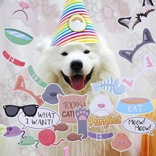 Абоофан роденденска фото -штанд реквизити за животни миленичиња тема за фотографии со фотографии за роденденски забави украси