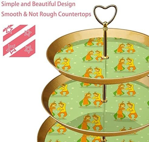 3 нивоа десерт штанд со кекс овошна плоча пластична служба на држач за приказ за свадба роденден за бебиња туш чај украси круг,
