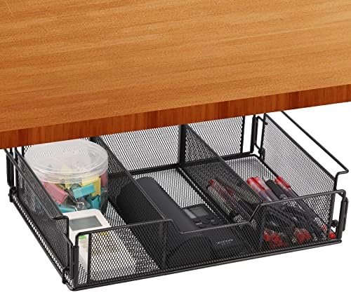 Шахар под фиоката за биро за висечки организатор за складирање се лизга, организатор на десктоп со скриени метали, држач за пенкало