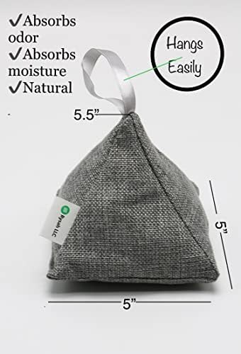 4-Пакувајте Природни 200гр Активирани Пирамидални Кеси За Прочистување На Воздухот Од Јаглен Од Бамбус | елиминатор на мирис на Миленичиња | апсорбер