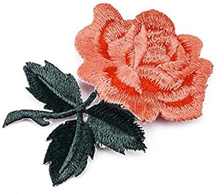 Rose Patch Iron на закрпи, закрпи со цветни апликации, прекрасна апликација за вез од роза - 1 парчиња за везење Апликација за апликација за DIY