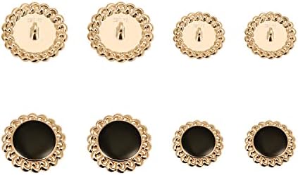 Копчиња за метални блејзери од 20 парчиња, златни копчиња од 25мм 20мм за блејзер, занаетчиски цвеќиња занаетчиски црни копчиња со метални обликувани црни кадифени ко